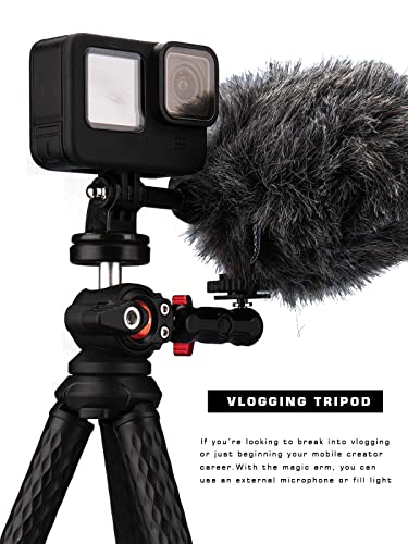 Lammcou Trípode Go Pro, Flexible Octopus Gorrila Pod y Montaje para Go Pro, Compatible con GoPro Hero Hero 12 11 10 9 Insta-360 X3 G3 Bendy Tripod Accesorio para Video Vlogging - imagen 8