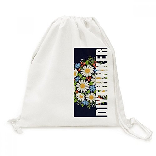 Sac à dos à cordon chrysanthème blanc pour vos randonnées et sorties