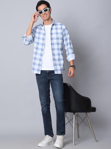 Image of Majestic Man Men Box Checkered Slim Fit Cotton Casual Shirt
