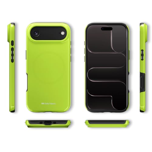 Image of DailyObjects Enamel Bumper MagSafe Case for iPhone Air Compatible with Mag-Safe Wireless Charging | Lime Hybrid Magnetic Back Cover