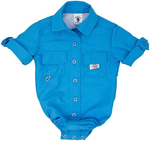 Bull Red Baby Boys PFG Vented Fishing Shirt Button Up One Piece