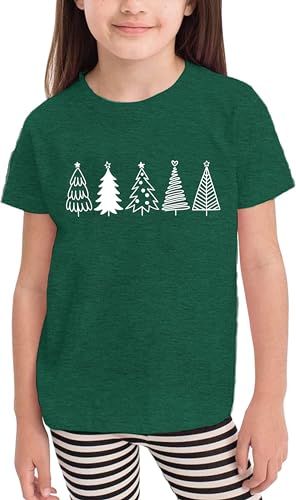 Image of Christmas Tree Shirt for Toddler Boys Girls Merry Christmas T-Shirts Short Sleeve Holiday Tee Xmas Gift Tops