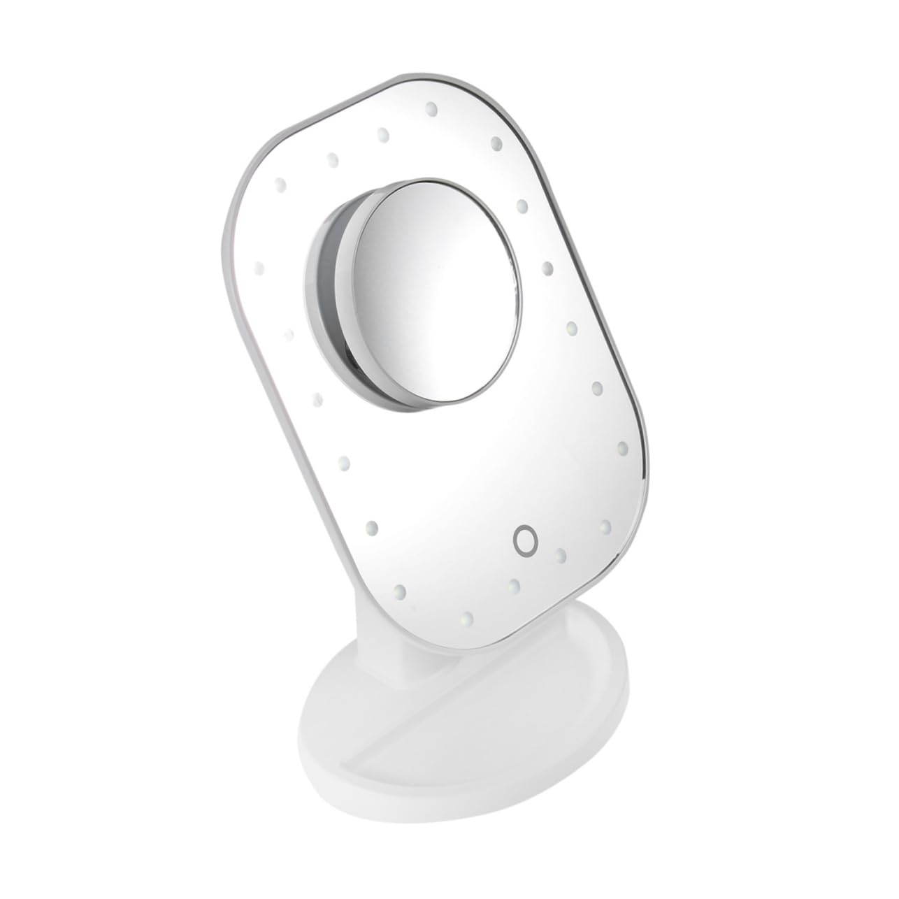 Miroir grossissant lumineux LED USB blanc pour maquillage cosmatique et soin du visage