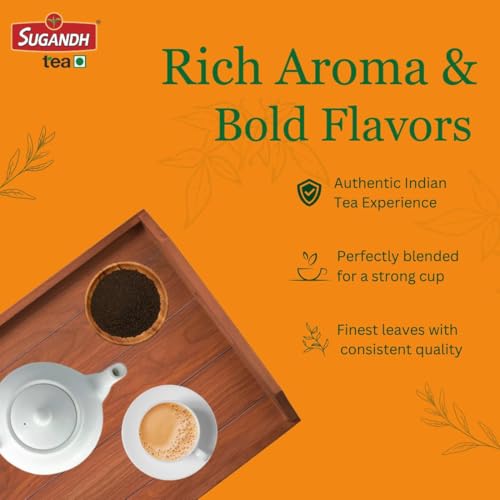 Image of Sugandh Instant Lemon Black Tea 1Kg - No additives or artificial flavours - Just add hot water (Makes 100 cups)
