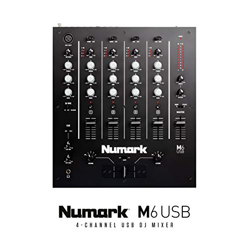 Numark M6 Usb - 4-Channel Dj Mixer With Built-In Audio Interface, 3-Band Eq, Microphone Input And Replaceable Crossfader With Slope Control #TOP5