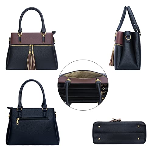 Image of KKXIU Women Satchel Bags Handle Shoulder Handbags and Purses Pockets Zipper Leather Crossbody Bags