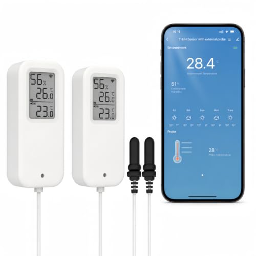 Daytech 2-in-1 WiFi Freezer & Room Thermometer (2 Pack)