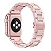 Wearlizer Rose Gold Compatible Apple Watch Band 38mm 40mm Womens iWatch Lightweight Aluminum Pink Resin Fashion Wristband Replacement Strap Unique New Bracelet Metal Clasp Series 4 3 2 1 Sport Edition
