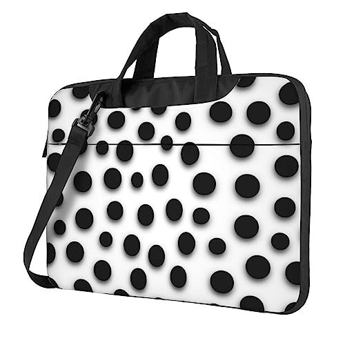 Sac pour ordinateur portable imprimé à pois noirs léger et confortable