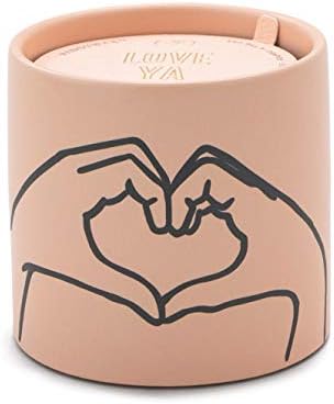 Paddywax Impressions Artisan Hand-Poured Scented Candle, 5.75-Ounce, Dusty Pink - Heart (Tobacco & Vanilla)