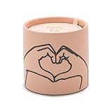 Paddywax Impressions Artisan Hand-Poured Scented Candle, 5.75-Ounce, Dusty Pink - Heart (Tobacco & V
