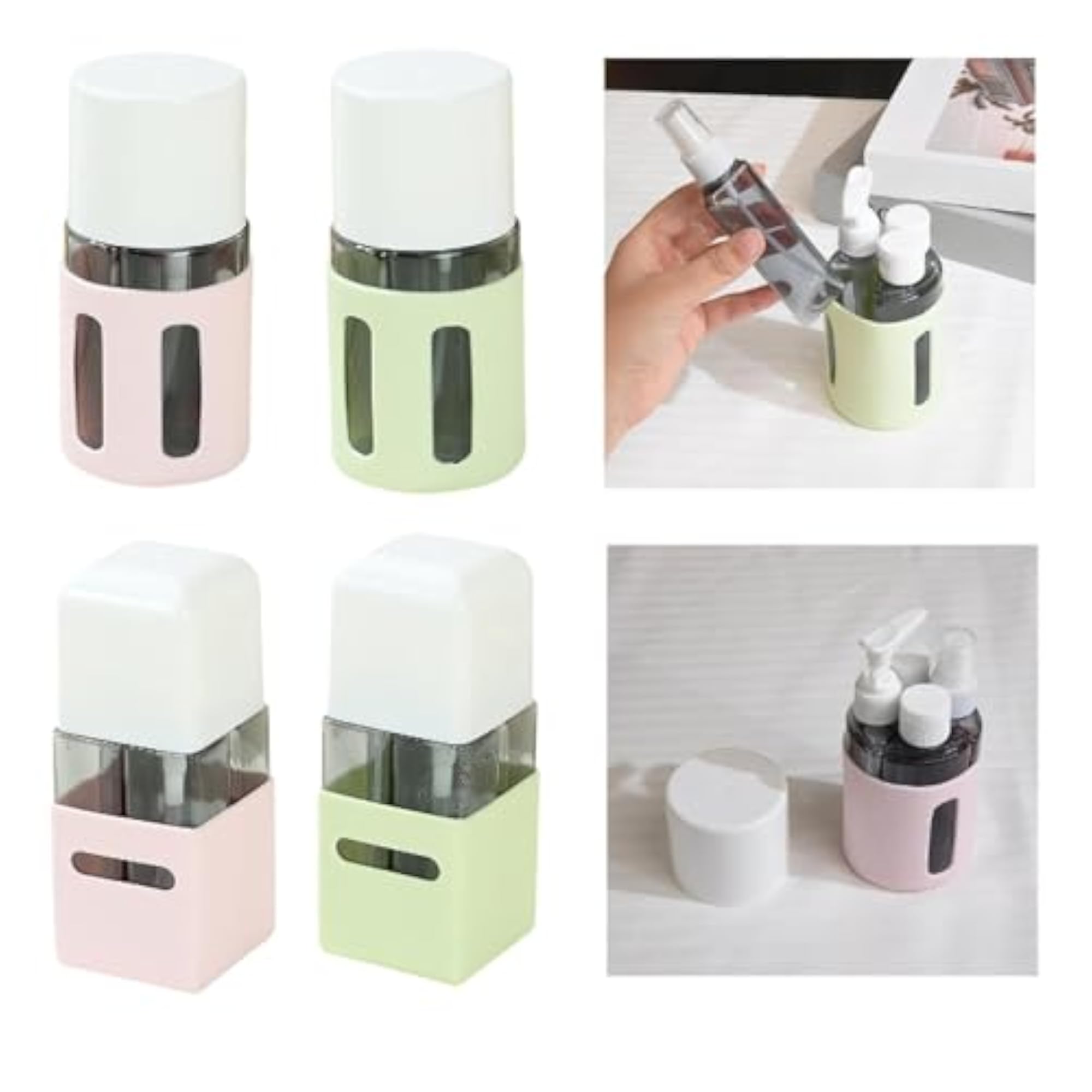 4 in 1 Travel Bottles Compact Containers Set