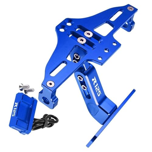 �o�C�N���i �ɓK�����郄�}�n YZFR125 YZF R125 2014 2015-2023 2022 2021 2020 2019 2018 2017 2016 �p �I�[�g�o�C���A�i���o�[�v���[�g�}�E���g�z���_�[(Blue)