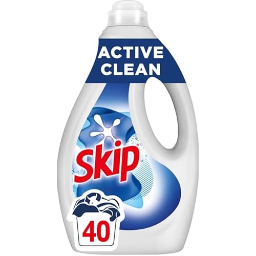 SKIP - Lessive Liquide Active Clean - Propreté Impeccable - Fraîcheur Longue Durée - Détache les vêtements tout en respectant fibres et couleurs - 40 Lavages