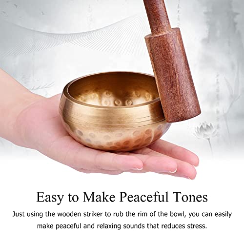Conjunto de Tibetan Singing Bowl com Sound Bowl de Metal feito à mão de 8 cm / 3 polegadas e almofad
