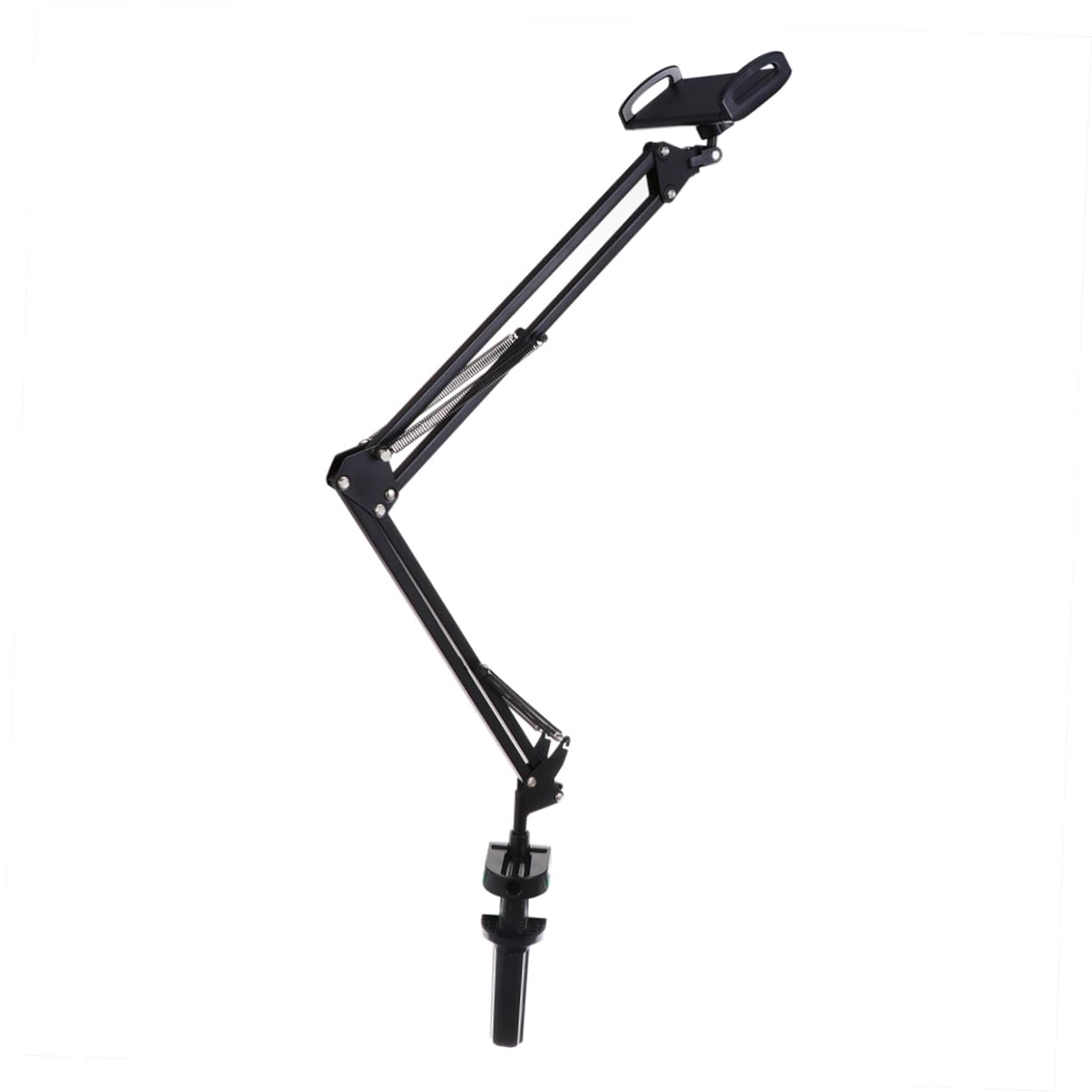 KOMBIUDA Supporto per Tablet e Telefono da Tavolo Braccio Articolato, Clip, Regolazione di Angolo e Misura, in Ferro e Plastica