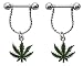 Nipple Rings barbell ring Marijuana Pot lear 14g sold as pair
