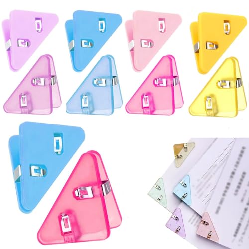 コナークリップ(24枚入)三角クリップ 三角ブックコーナークリップ 本の角の保護 紙を傷つけません コーナークリップ 収納ブッククリップ 本クリップ 三角クリップ 本用 紙クリップ 紙を整理 ブックク整理紙