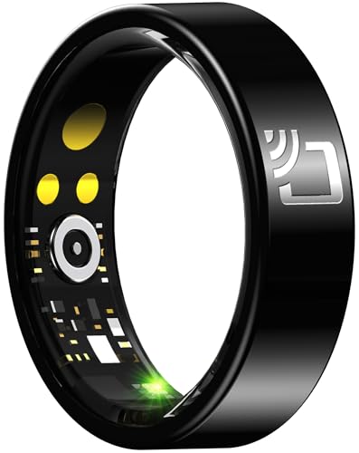Smart Ring Herren Damen NFC Ring Smartringe Andriod iOS Fitness Ring Gesundheitsring Blutdruck Herzfrequenz SpO2 Schlaftracker Schrittzähler Tracking Ring Keramik Fitness Tracker Wasserdicht Größe 14