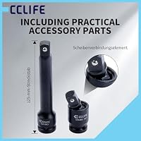 CCLIFE Schlagschrauber Nüsse Set, Schlagnuss set 1/2 zoll, 11 tlg, 10–27mm – Ansicht 3