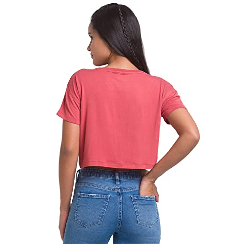 Image of Spykar Olive Green Cotton Blend Three-Fourth Sleeve Printed Casual T-Shirt for Women