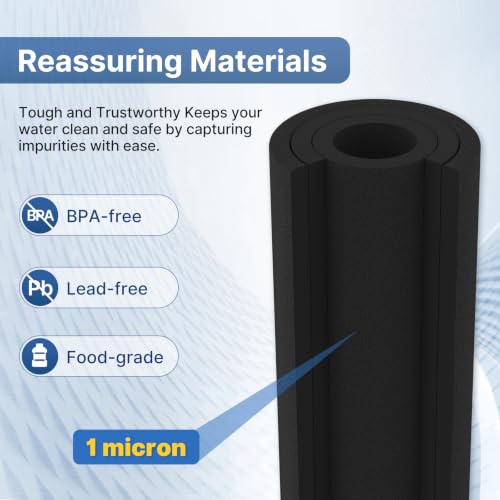 Image of EXCELPURE 1 Micron 10 inch x 2.5 inch Whole House CTO Carbon Water Filter Cartridge Replacement for Home Countertop System, Dupont WFPFC8002, WFPFC9001, FXWTC, SCWH-5, WHEF-WHWC, WHCF-WHWC, CTO10, T01, 2PACK