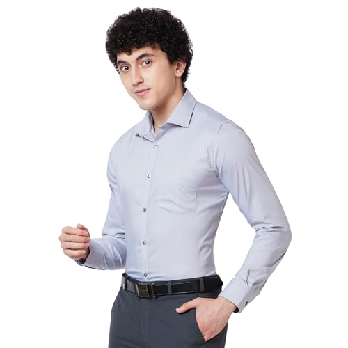 Image of Park Avenue Men's Cotton Blend Checks Pattern Slim Fit Semi Cutaway Collar Full Sleeve Formal Shirt