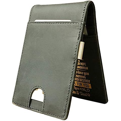 ifamay Mens Wallets Minimalist Real Leather Front Pocket Wallet with Money Clip to Our Son Cover