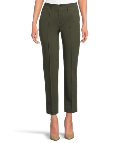 Liverpool Los Angeles Women's Mid-Rise Double Button Trouser, Olive Branch, 10