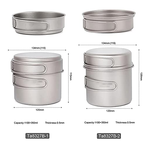 Set de cuisson camping titane avec poêle et vaisselle de bivouac