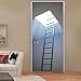 NXCNTD 3D Mural puerta Escalera de madera para buhardilla Navidad Fondo pantalla poster paisaje armario Decoración Hogar Vinilo Infantiles Guardería Niños extraíble Sala Estar Cocina Sala de Baño 80x2