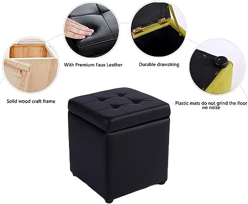Pouf bleu avec compartiment de rangement idéal pour petit salon