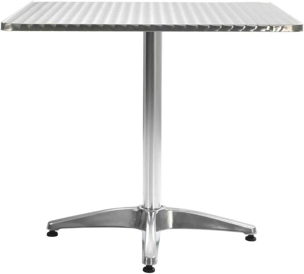 Patio Table,Outdoor Bar,Balcony Desk,Outdoor Dining Table,Backyard Table,Water Proof,for Patio, Deck, Lawn, Garden, Backyard, Silver 31.5"x31.5"x27.6" Aluminum
