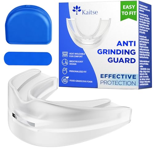 Kaitse Anti Grinding Guard: Mouth Guard for Grinding Teeth at Night for Sleeping -Personalized Fit Night Guards - Food-Grade Eva Foam (Transparent)