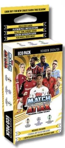 Match Attax Topps 24/25 Champions League ECO Pack + Bonus Limited Edition Cards Premier League Soccer Cards - New Season Eco Pack 2024-2025 with Hassential Sticker