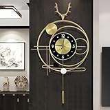 IYUESQ Große goldene, geräuschlose Uhr – Moderne, Schlichte Wanduhr für Küche...
