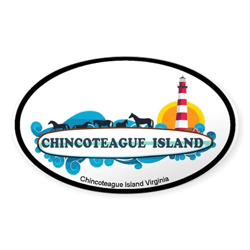 CafePress Chincoteague Island VA Oval Car Bumper Sticker