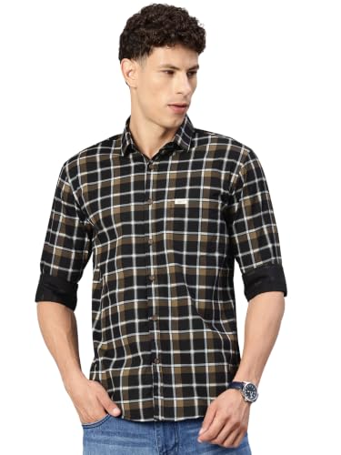 Image of Majestic Man Men's Pure Cotton Checkered Slim Fit Casual Shirt - Full Sleeve | Trendy & Comfortable