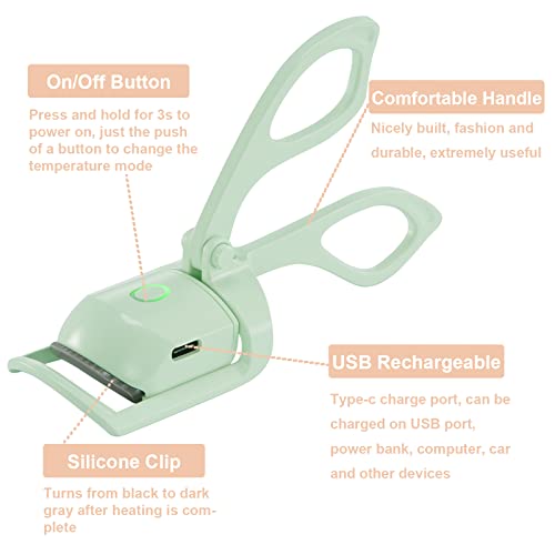 Heated Eyelash Curler Forats Electric Eye Lash Curlers With Eyelash Comb - The Three-In-One Create Eye Opening & Lifted And Natural Lashes #TOP2