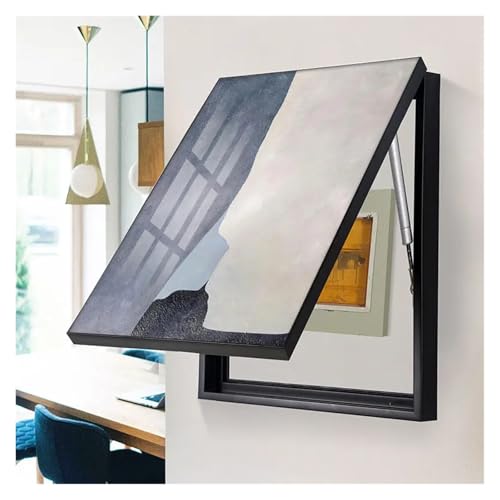 Cache-compteur électrique relevable 40x60cm avec cadre alu noir