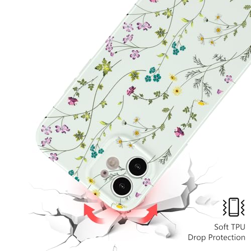 Coque iPhone 12 verte à fleurs idéale pour vos sorties et photos