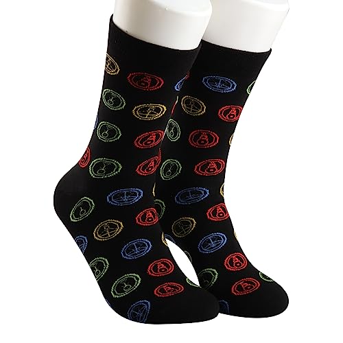 TOBGBE 2 Pairs Cartoon House Glyph Socks Owl House Fire Ice Plant Light Glyph Gift Cartoon House Fans Gift (Glyph Socks)