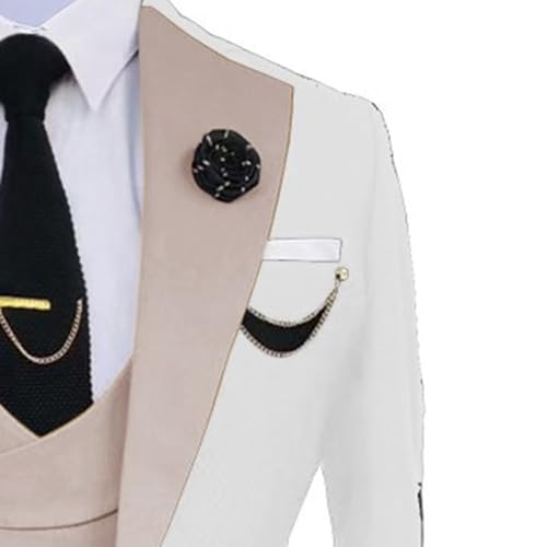 Mens 3 Pieces Wedding Prom Tuxedo Formal Business Single Breasted Suits Slim Fit 1 Button Dinner Blazer Vest Pant3