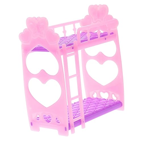 ibasenice Puppenhaus Etagen Bett Möbel Etagenbetten Minispielzeug für Mädchen Mini- Kindermöbel kinderzimmerdeko Room Decoration Etagenbett für Puppen Puppenbett Plastik