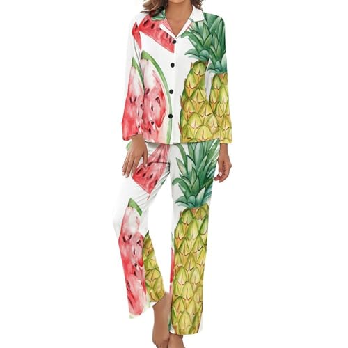 Pyjama deux pièces respirant grande taille vêtements de nuit d'été femme