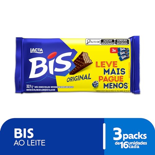 Bis Original Ao Leite - Kit com 3 unidades de 100,8g