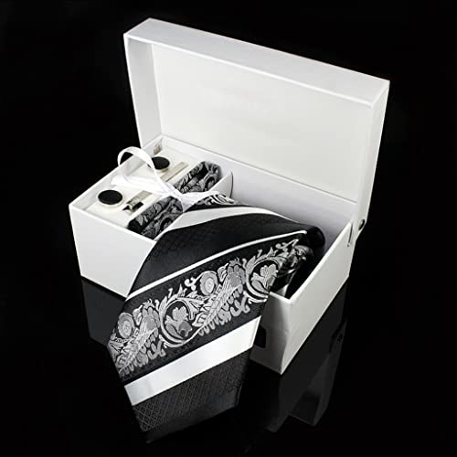 Set de corbata de seda para hombre con pañuelo y accesorios
