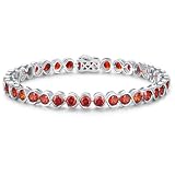 ETERMBOL January Birthstone Bracelets for Women, Sterling Silver 7 Inch Infinity Garnet Tennis Bracelets, Wedding Anniversary Birthday Jewelry Gifts for Women Wife Girlfriend Mom Her