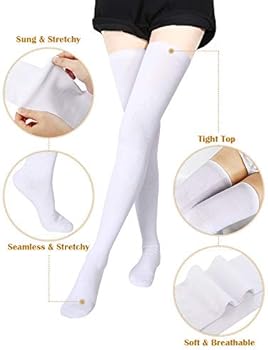 SATINIOR Kerstmis Bovenbenen Hoge Sokken Vrouwen Bow Nylon Ondoorzichtige Kousen Boven de Knie Houdende Kousen voor Vrouwen Meisjes, 1 Paar, Rood, One size SATINIOR Kerstmis Bovenbenen Hoge Sokken Vrouwen Bow Nylon Ondoorzichtige Kousen Boven de Knie Houdende Kousen voor Vrouwen Meisjes, 1 Paar, Rood, One size