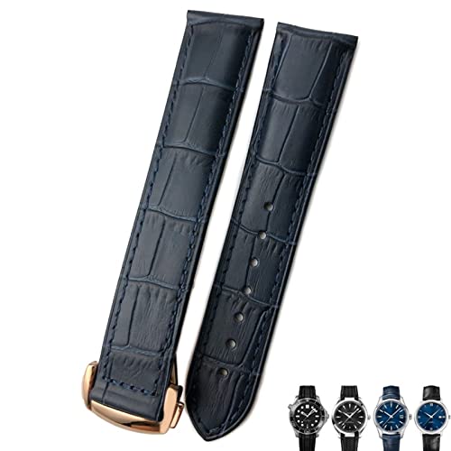 Bracelet de montre en cuir de vache BIK 20mm 21mm 22mm pour Omega Seamaster